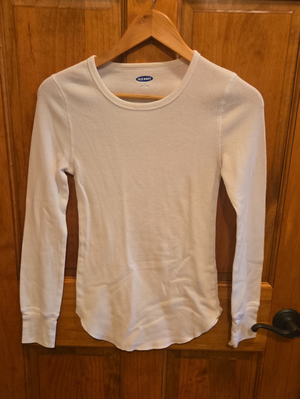 Old Navy White Waffle Knit Long-Sleeve Top